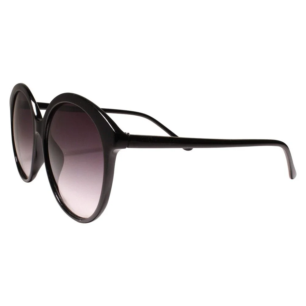 Classic Vintage Retro Oversized Exaggerated Womens Round Sunglasses Black